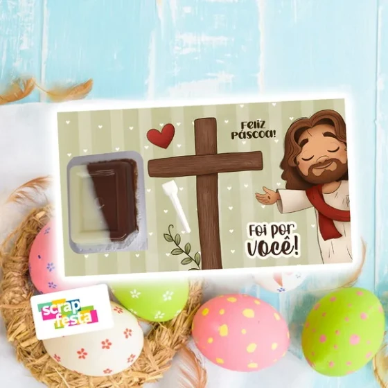 Card com Ducrem/nucita Chocolate Avelã Festa Páscoa Jesus