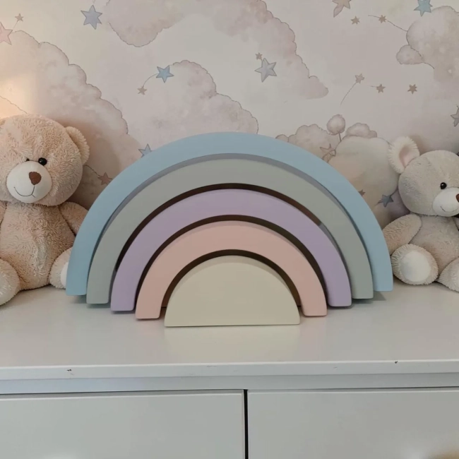 Arco iris de mdf decorativo/ Enfeite de festa, decoração pra quarto de bebe.