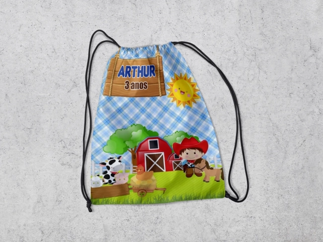 Mochilinha Personalizada Fazendinha
