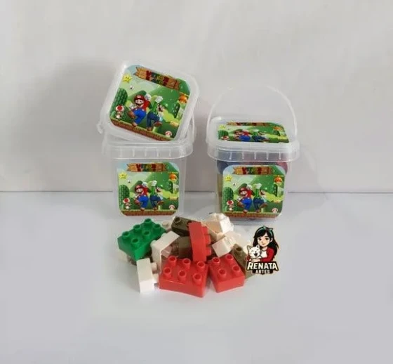 Monta Monta no Baldinho Personalizado Super Mario