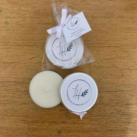 Lembrancinha Casamento Vela Aromática Folhas