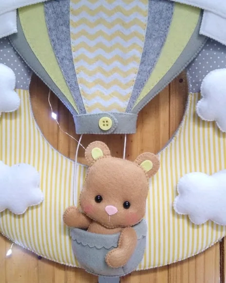Enfeite Porta Maternidade Urso Feltro