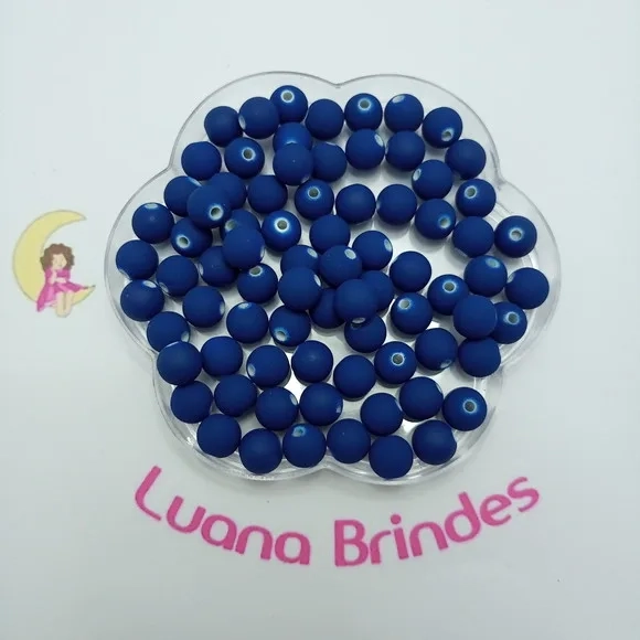 Bolinha Emborrachada Azul Royal 10mm Pct 100 Unidades