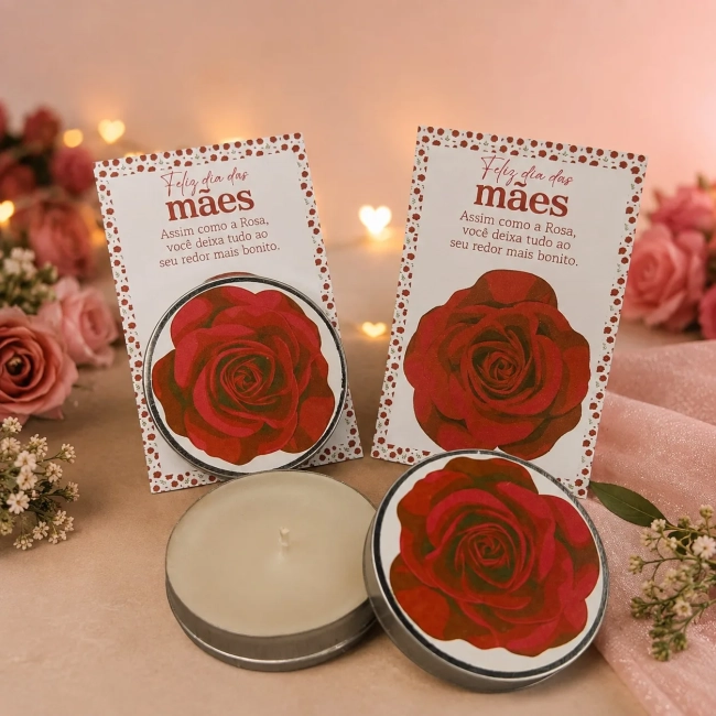 60 un de Vela Aromática na latinha Personalizada Dia das Mães Rosa Eventos, Festas, Brindes, fazemos qualquer tema.