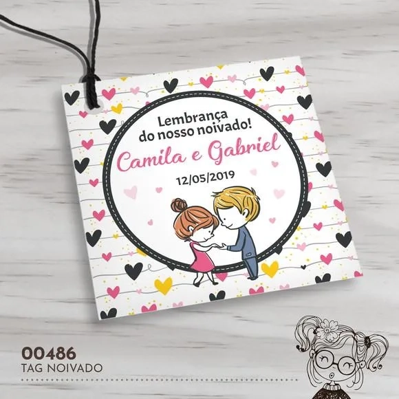Tag Quadrada Noivado - 00486