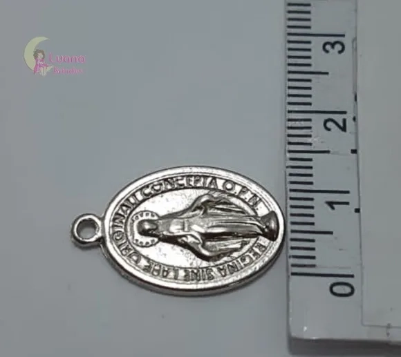 Medalha Nossa Senhora das Graças Metal Prata - pct c/13 unid