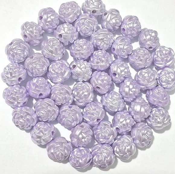 Pérola Flor Lilás 12mm - Pct com 50 Unidades