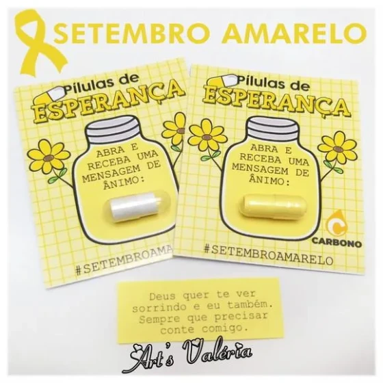 Cartão Cápsula com Mensagem Setembro Amarelo