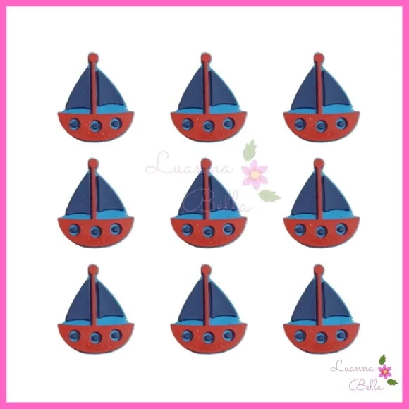 Aplique Barco Marinheiro emborrachado - Pcts c/7 unds