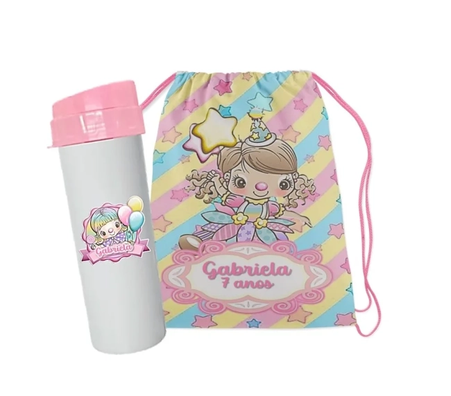 Mochilinha e garrafinha 500 ML