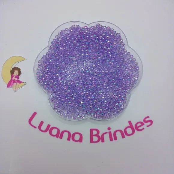 Miçanga Leitosa Furta Lilás 4mm Pacote 60 Gramas