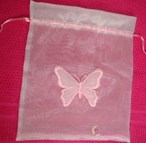 Saquinho Maternidade de Organza C/autocolante - 1 Unidade