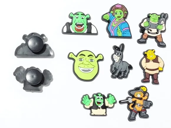 Pins de Tênis ou Crocs Sherek Emborrachado- 8 Unidades