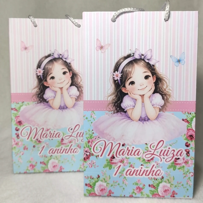 Sacolinha Personalizada 9,5x15,8x4,4 - Bem Pequena - Já Montada | Lembrancinha Festa Infantil | Todos os Temas