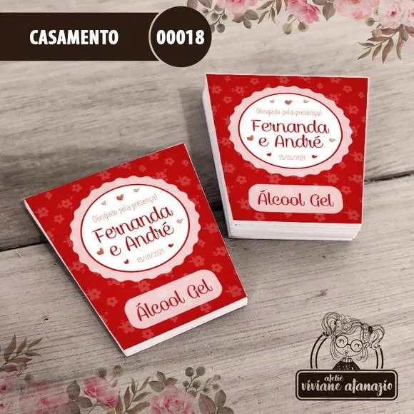 Adesivo Bisnaga Álcool Gel Casamento - 00018
