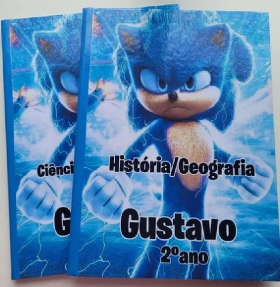 Kit 2 Cadernos Brochurão + Kit com 25 Etiquetas Mistas