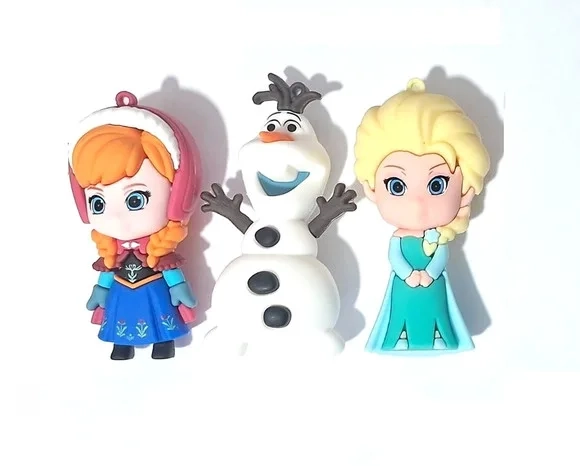 Pingente Frozen 3d Emborrachado 6,5cm Pacote com 3 Unidades