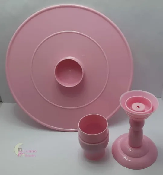 Boleira cor Rosa de Plástico - 28cm - 1 unidade.