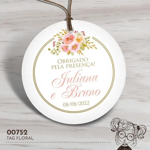 Tag Redonda Floral - 00752