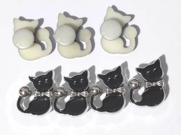 Pins para Crocs de Gatinhos Abs Pacote com 6 Unidades