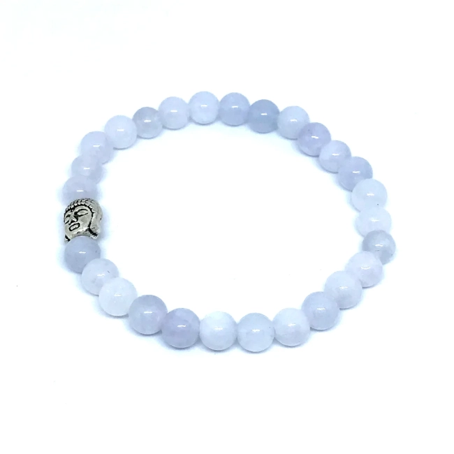 Pulseira Japamala 27 Contas Água Marinha Natural Bem Clara (Delicada)