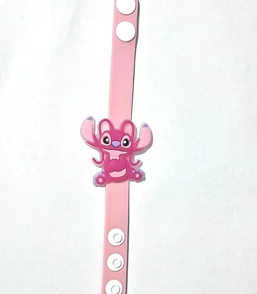 Pulseira Stitch e Angel 19cm Emborrachada Pacotes com 3 Peça