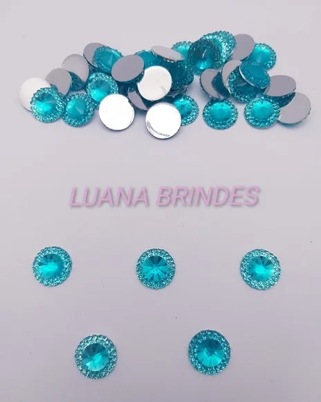 Chaton Azul Redondo - 14mm - pct c/50 unidades