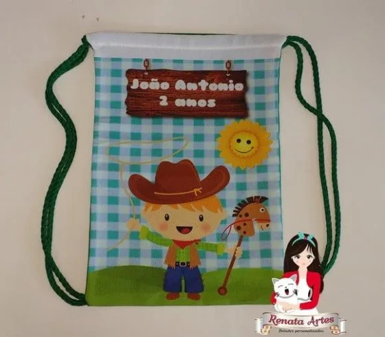 Mochila de Tecido Personalizada Fazendinha