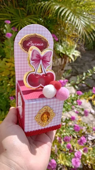 Kit Festa Luxo Cerejinha Lembrancinha Personalizadas Premium