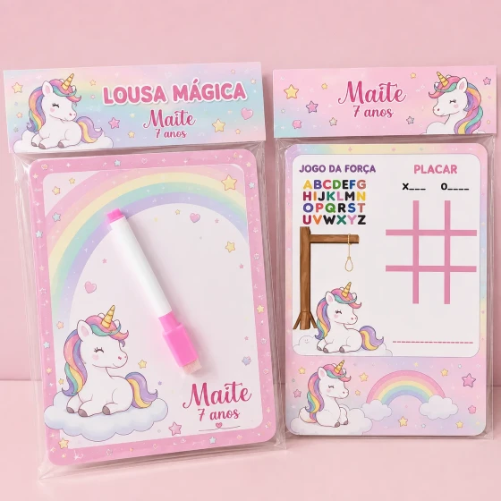 Lousa Magica Personalizada lembrancinhas do Unicornio