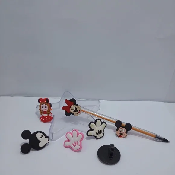 Ponteira para Lapis Minie e Mickey Borracha Pct 06 Variados