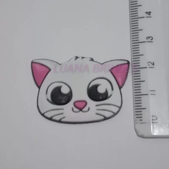 Aplique Emborrachado de Gatinha - pct c/10 unidades