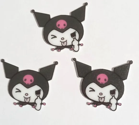 Aplique Kuromi em Acrilico U.v - 6 Unidades