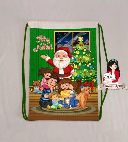 Mochila de Tecido Personalizada Natal 2025