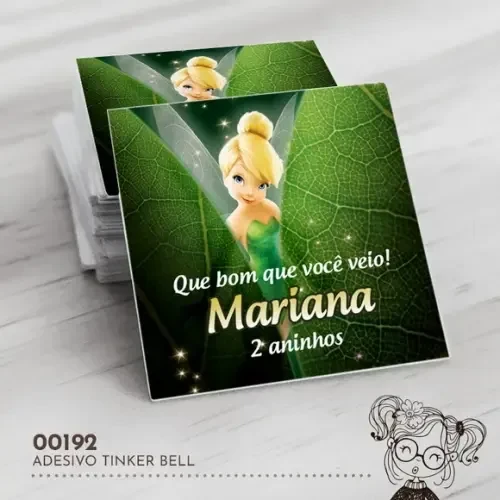Adesivo Quadrado Tinker Bell - 00192