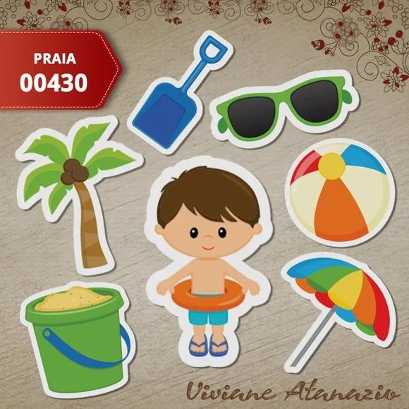 Aplique Praia 3cm (kit c/ 50un) - 00430