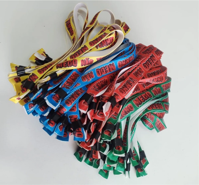 Pulseiras Personalizadas de Tecido Festas e Eventos !