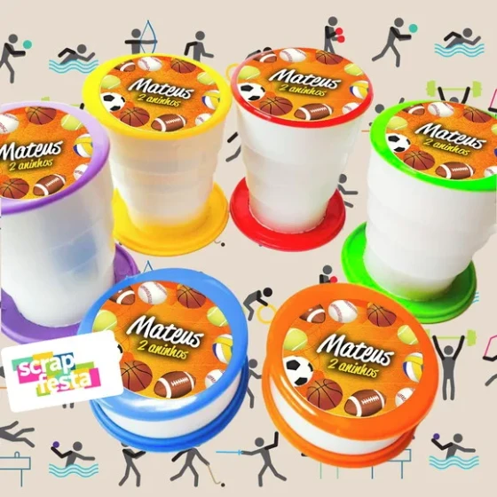 Copo Retrátil Personalizado Festa Esporte