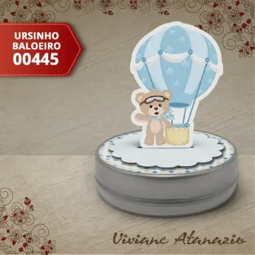 Latinha 3d Ursinho Baloeiro - 00445