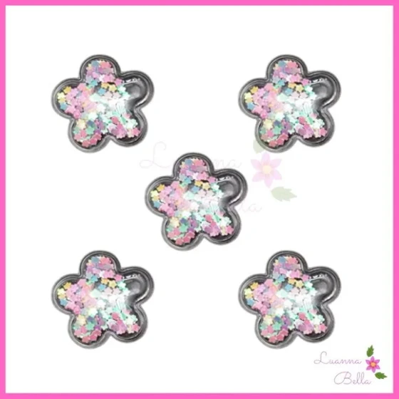 Aplique Flor Com Enchimento Rosa - Pct c/6 unds