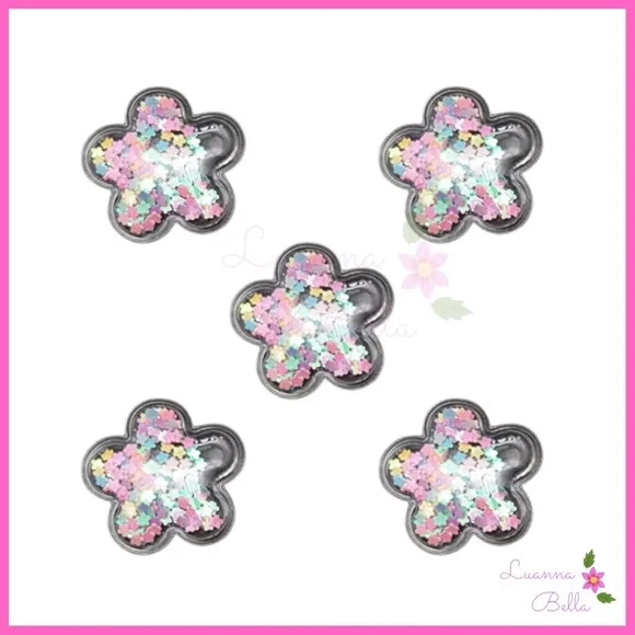 Aplique Flor Com Enchimento Rosa - Pct c/6 unds