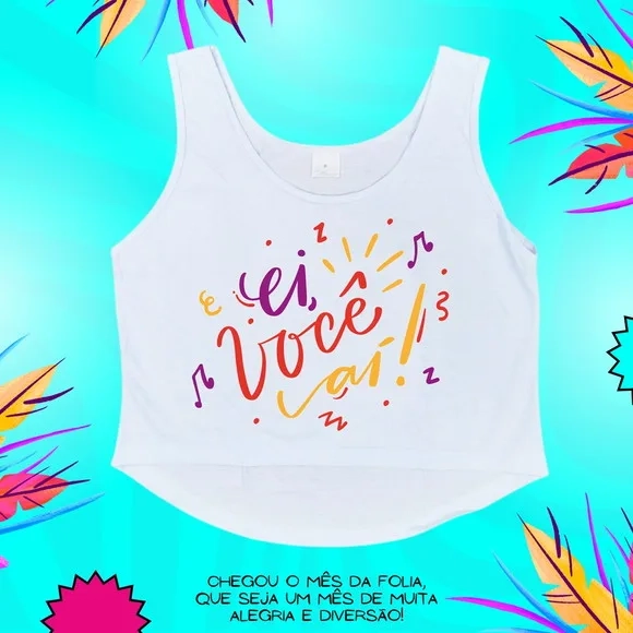 Cropped Carnaval Feminino Ei Você Aí Me Dá Um Dinheiro Aí