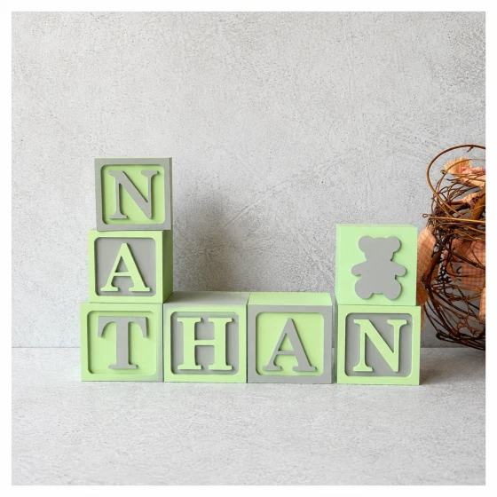 Cubos para Decoração de Quarto de Bebê com Nome em MDF