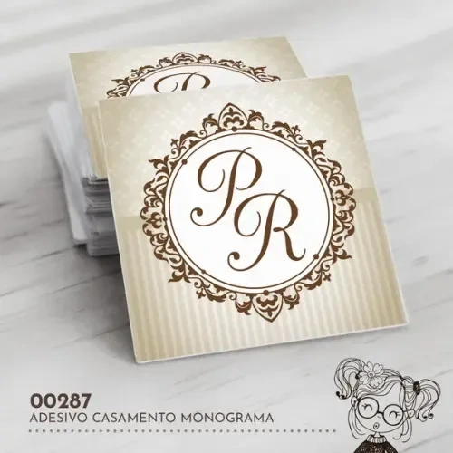 Adesivo Quadrado Monograma - 00287