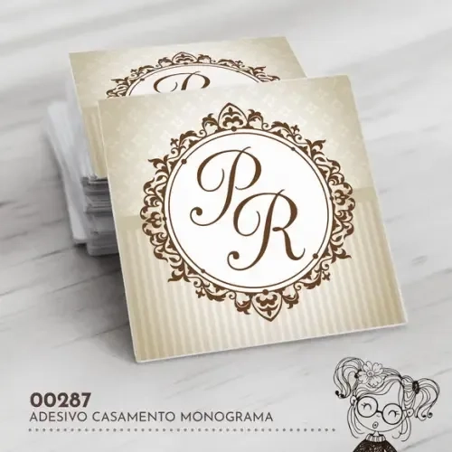 Adesivo Quadrado Monograma - 00287