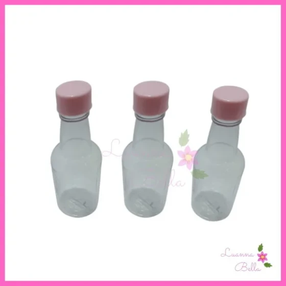 Garrafa de PVC 50 ml C/Tampa Lisa Rosa -Pct c/10 unds