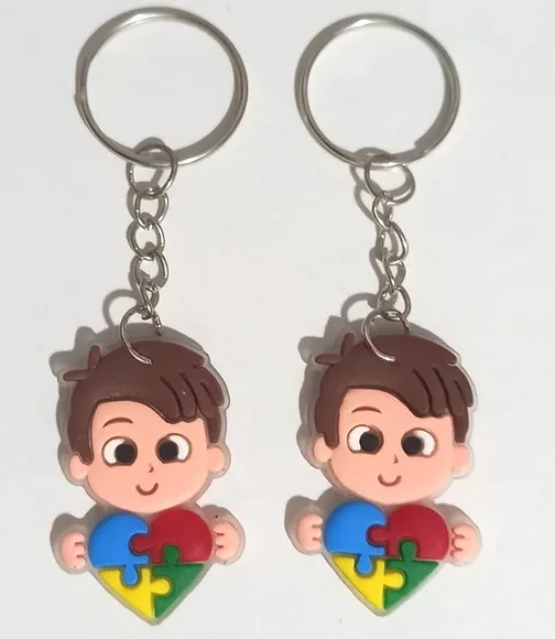 Chaveiro Menino Símbolo Autismo - 6 Unidade