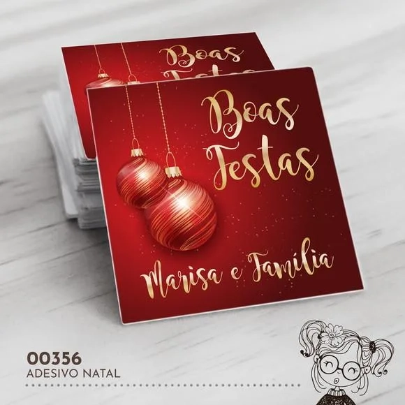Adesivo Quadrado Natal - 00356