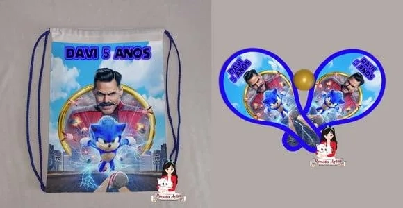Mochila Ping Pong Tema Sonic Filme 2020