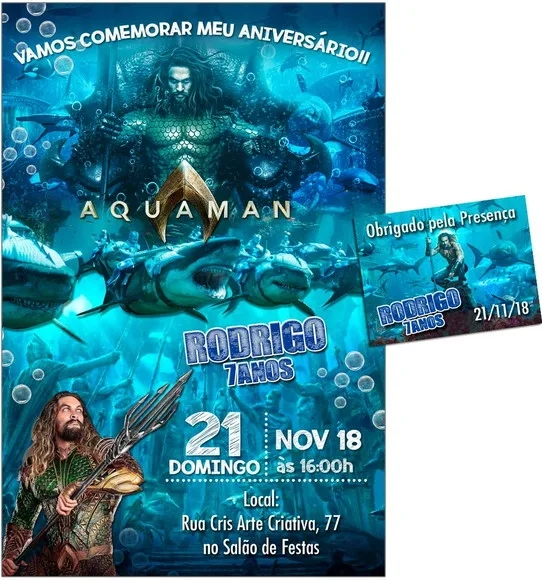 CONVITE DIGITAL C/TAG Aquaman